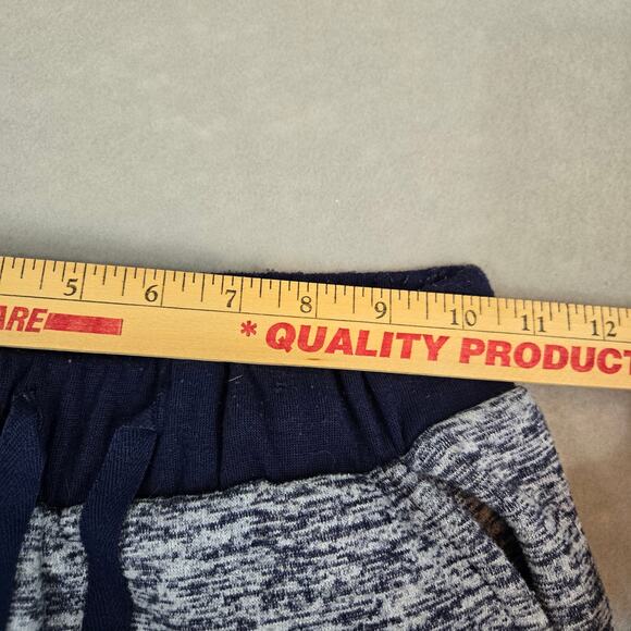 True Rock Textured Blue/White Stretchy Drawstring Sweatpants with Cuffed Ankles - Picture 6 of 13